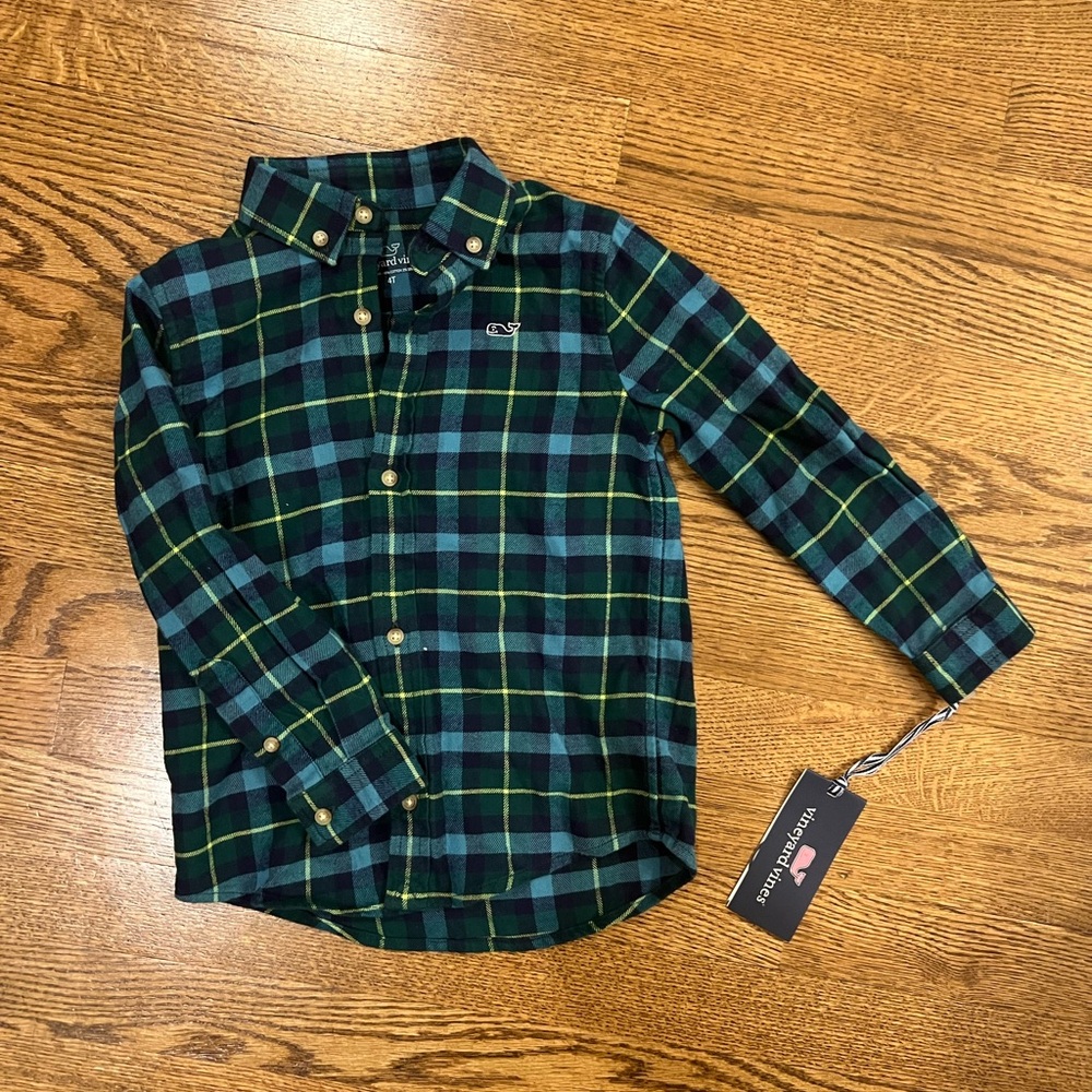 Vineyard Vines Charleston Green Flannel Shirt